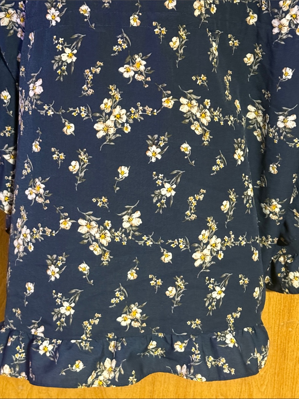 Navy Floral Ruffle Kimono - Picture 6 of 6